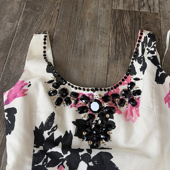 Lilly Pulitzer Portia Cameo Beaded Floral Dress Size 10 Floral Vacation - Picture 2 of 8